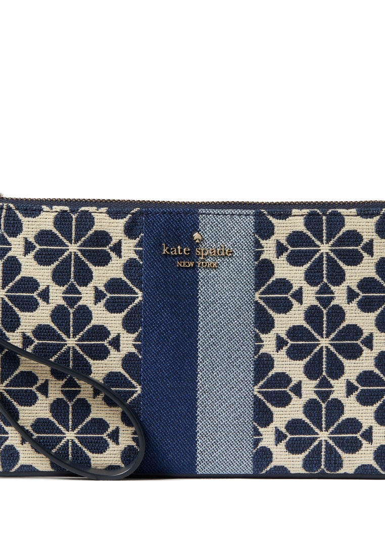 Kate Spade Flower Jacquard Medium Wristlet - Navy