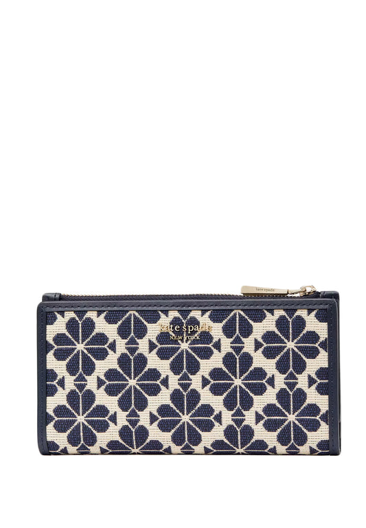 Kate Spade Flower Large Slim Bifold Wallet - Navy