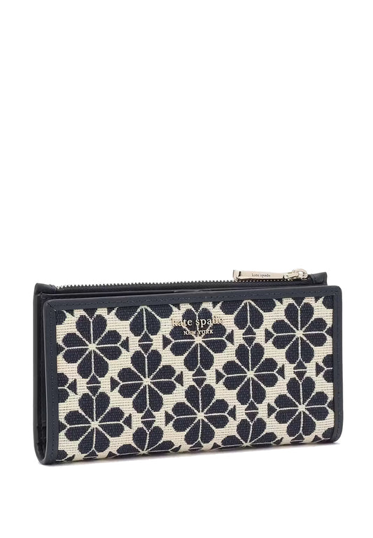 Kate Spade Flower Large Slim Bifold Wallet - Navy