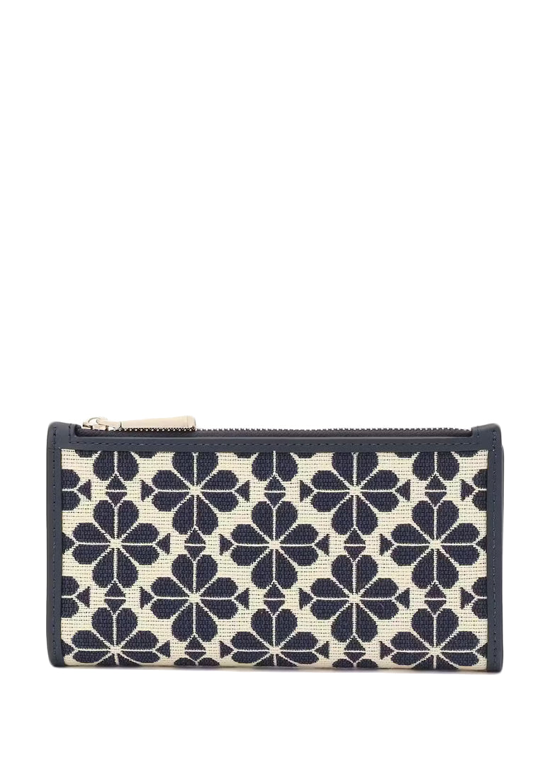 Kate Spade Flower Large Slim Bifold Wallet - Navy