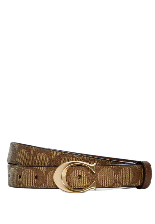 Coach Signature Buckle Belt - 25MM - Brown (Gold)