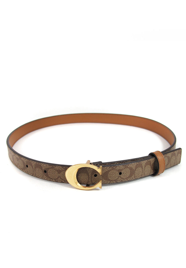 Coach Signature Buckle Belt - 25MM - Brown (Gold)