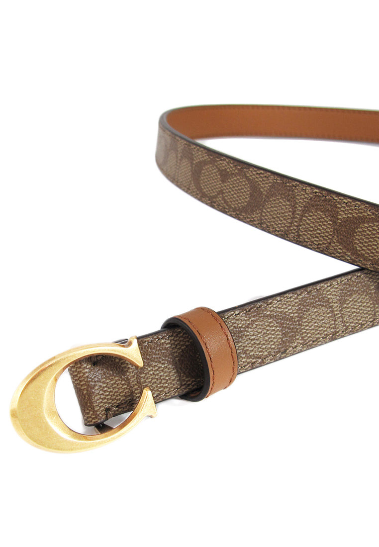 Coach Signature Buckle Belt - 25MM - Brown (Gold)