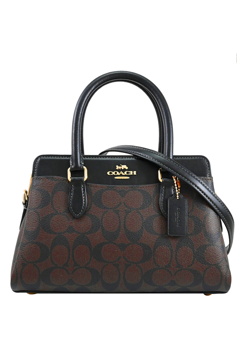 Coach Mini Darcie Carryall Bag In Signature Canvas - Dark Brown