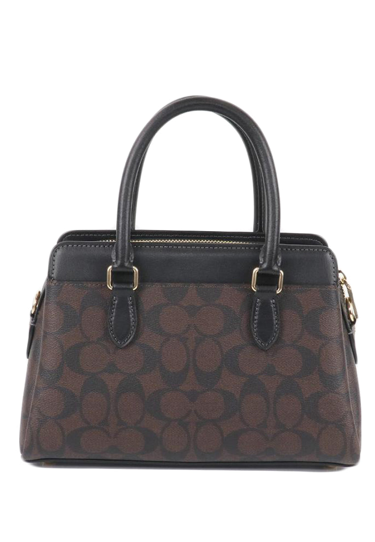 Coach Mini Darcie Carryall Bag In Signature Canvas - Dark Brown