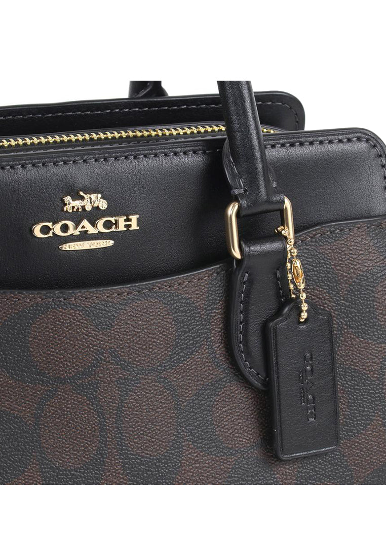 Coach Mini Darcie Carryall Bag In Signature Canvas - Dark Brown