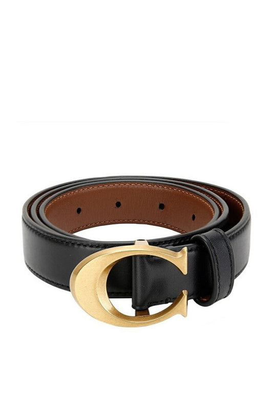 Coach Signature Buckle Belt - 25MM - Black (Gold)