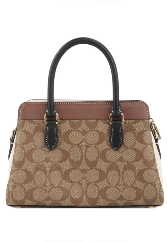 Coach Mini Darcie Carryall In Colorblock Signature Canvas - Brown