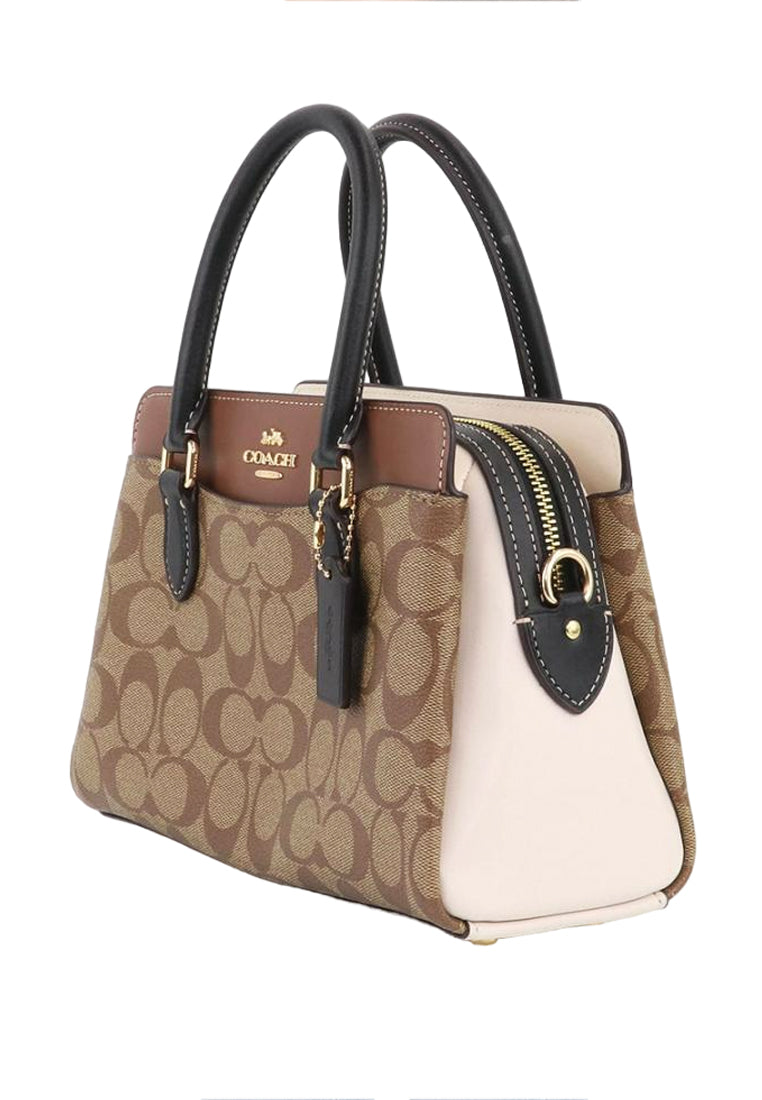 Coach Mini Darcie Carryall In Colorblock Signature Canvas - Brown