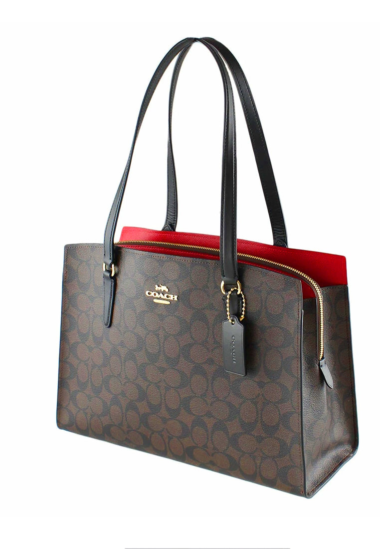 Coach Tatum Carryall In Signature Canvas - Dark Brown