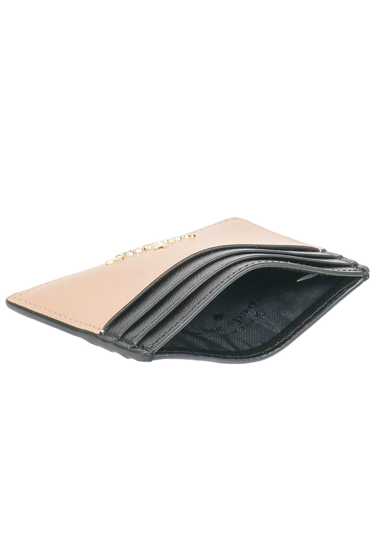 Kate Spade Madison Small Slim Card Holder - Warm Beige/Black