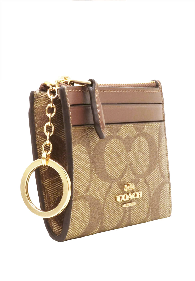 Coach Mini Skinny ID Case In Signature Canvas - Brown