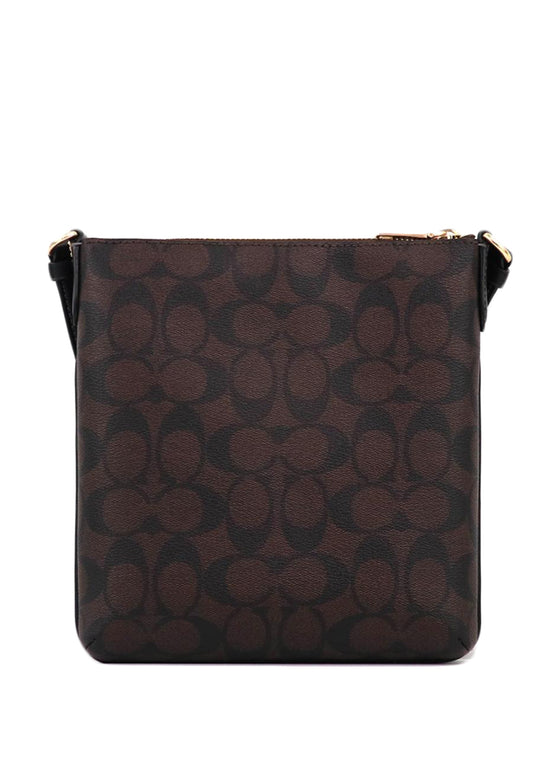 Coach Mini Rowan File Bag In Signature - Dark Brown