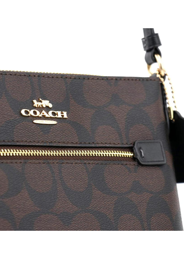 Coach Mini Rowan File Bag In Signature - Dark Brown