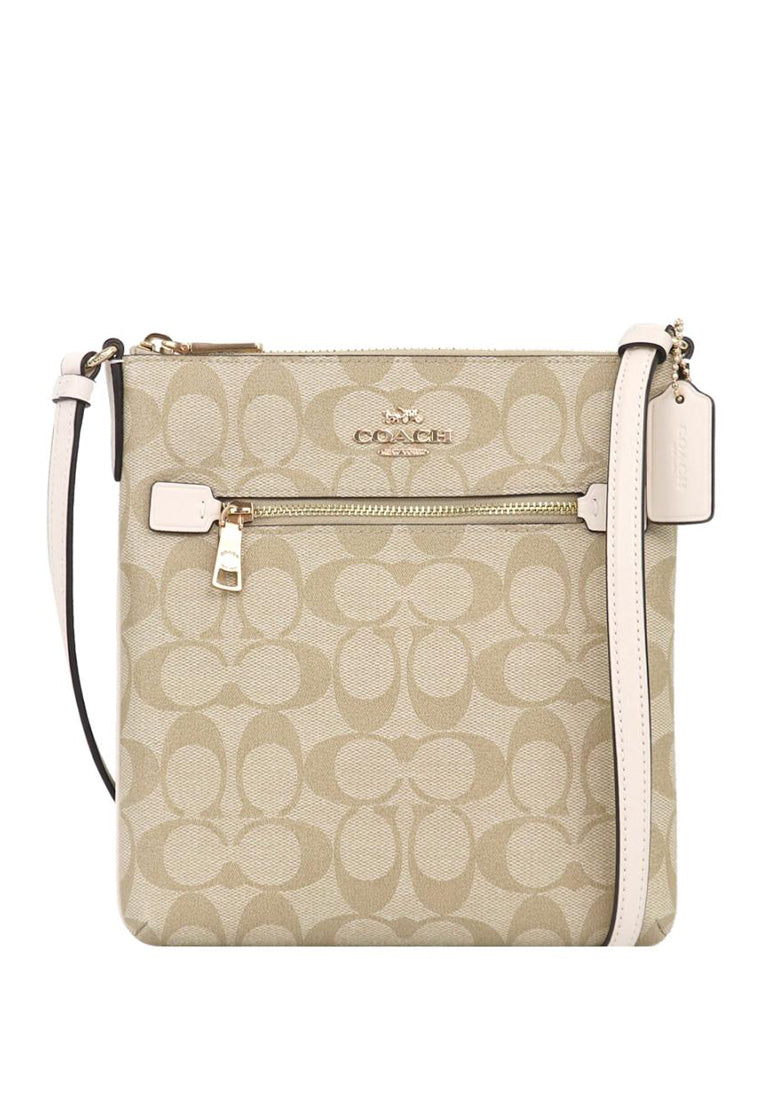 Coach Mini Rowan File Bag In Signature - Light Brown