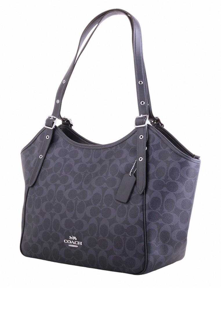 Coach Meadow Shoulder Bag In Signature Canvas - Navy