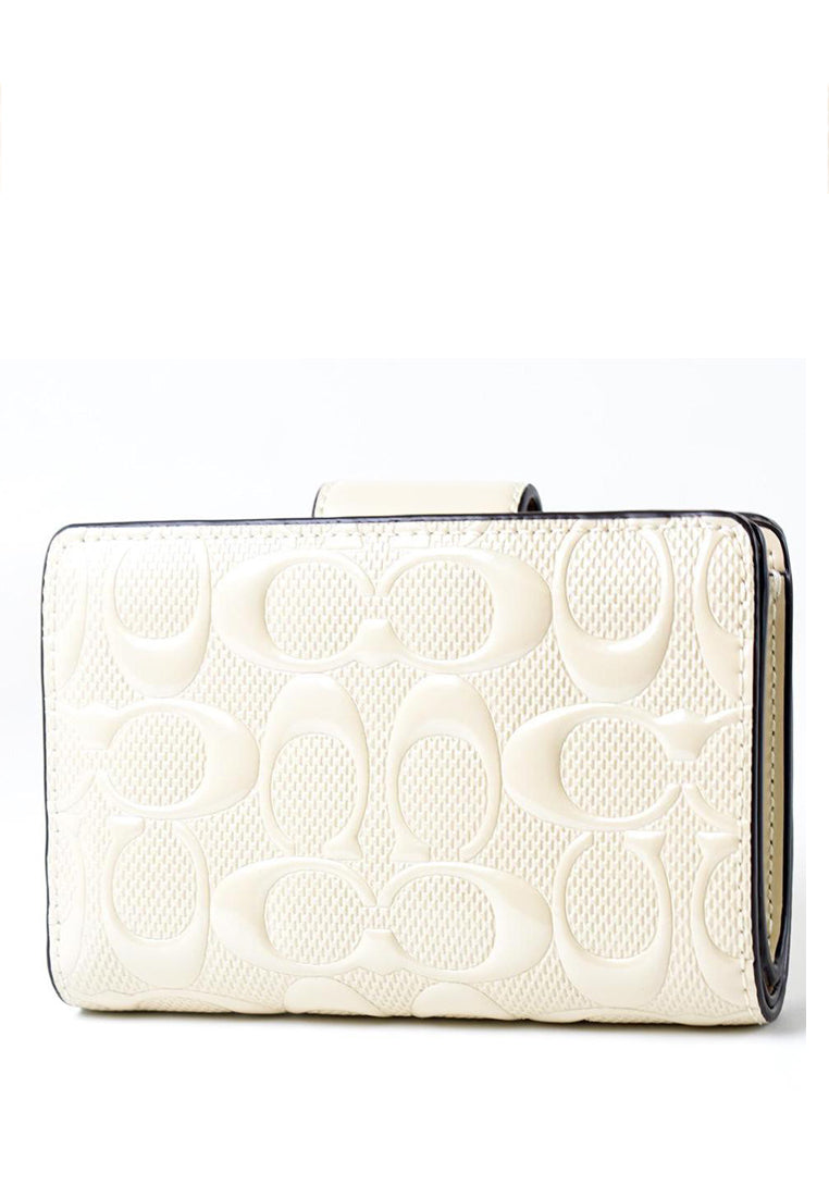 Coach Medium Corner Zip Wallet In Signature Leather - White