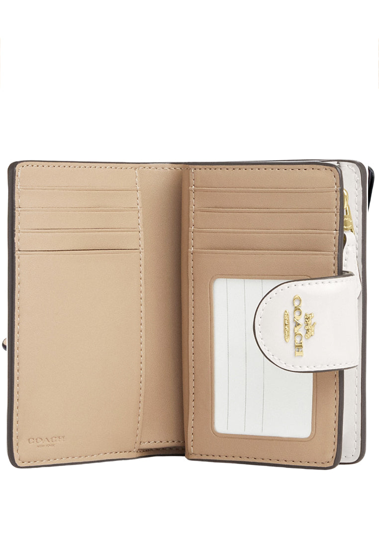 Coach Medium Corner Zip Wallet In Signature Leather - White