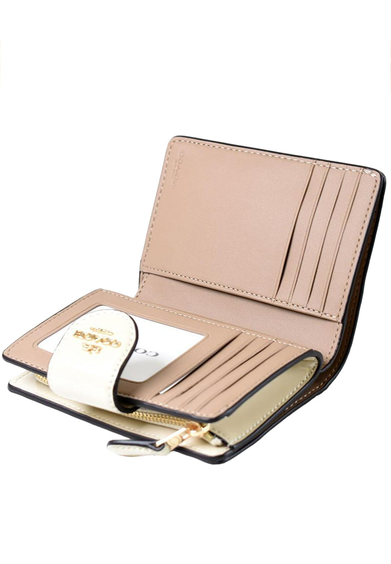 Coach Medium Corner Zip Wallet In Signature Leather - White