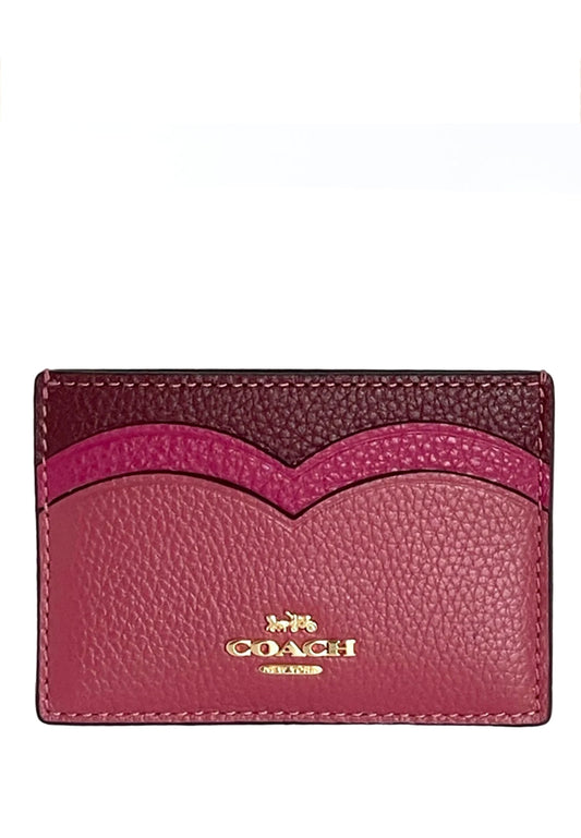 Coach Heart Card Case - Rouge Pink