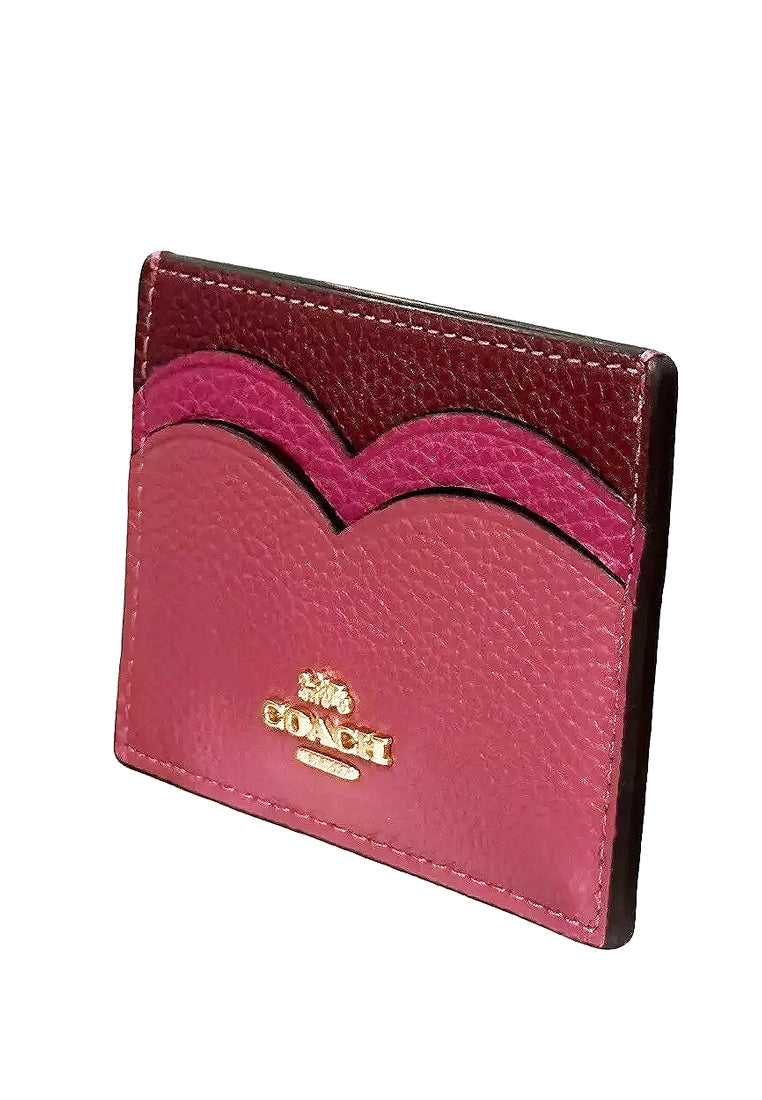 Coach Heart Card Case - Rouge Pink