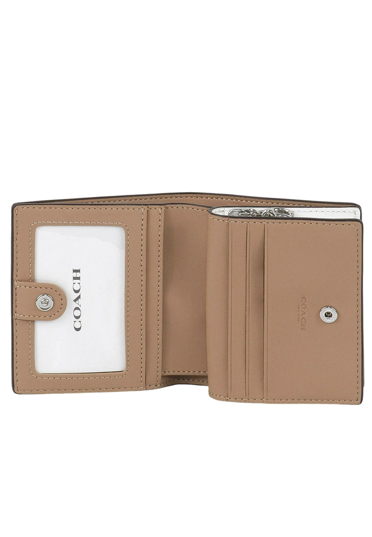 Coach Snap Wallet In Signature Canvas - Glacier White