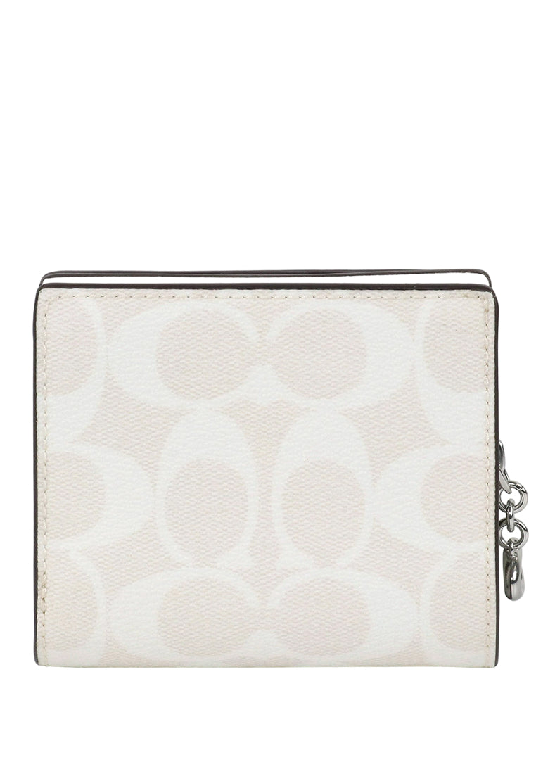 Coach Snap Wallet In Signature Canvas - Glacier White