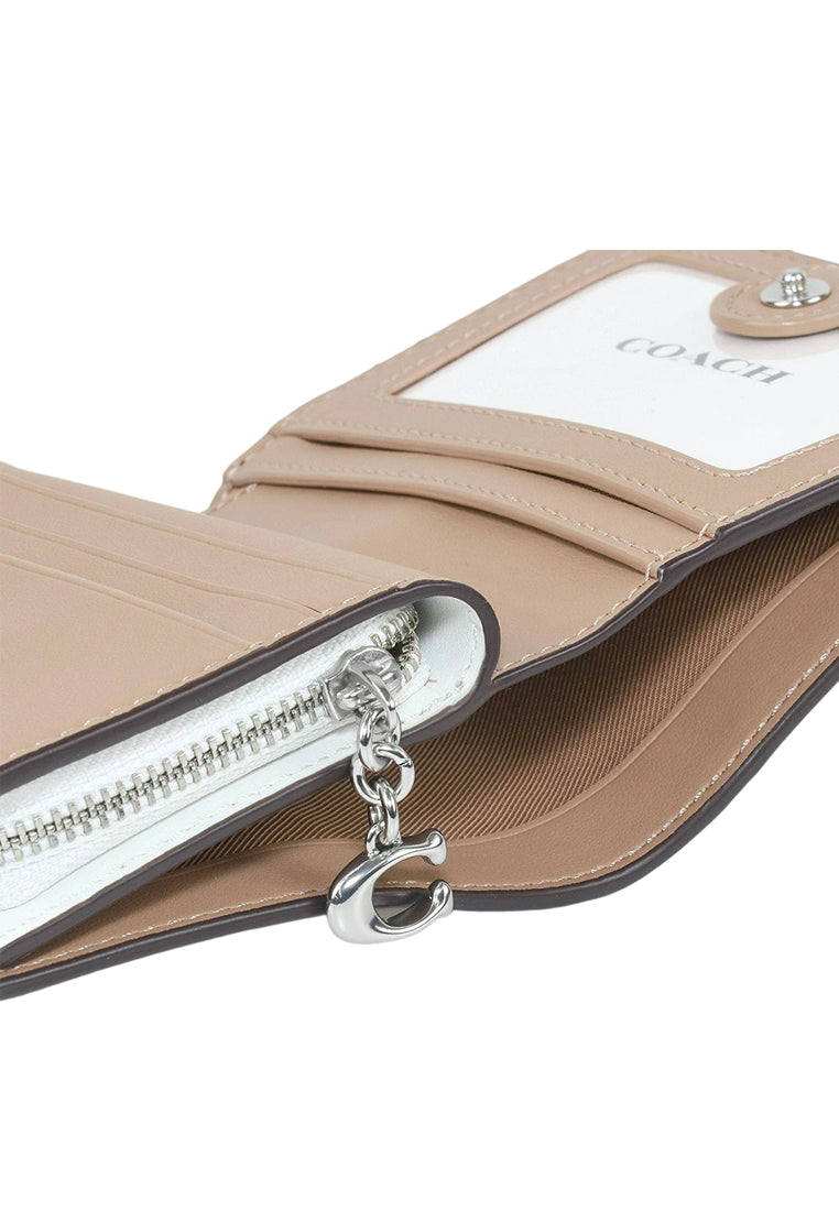 Coach Snap Wallet In Signature Canvas - Glacier White