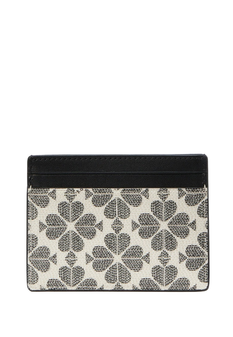 Kate Spade Signature Spade Flower Small Slim Card Holder - Black