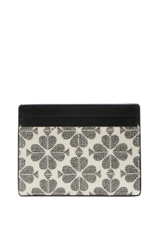 Kate Spade Signature Spade Flower Small Slim Card Holder - Black