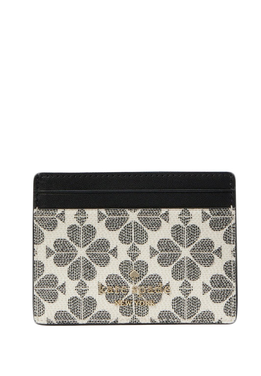 Kate Spade Signature Spade Flower Small Slim Card Holder - Black