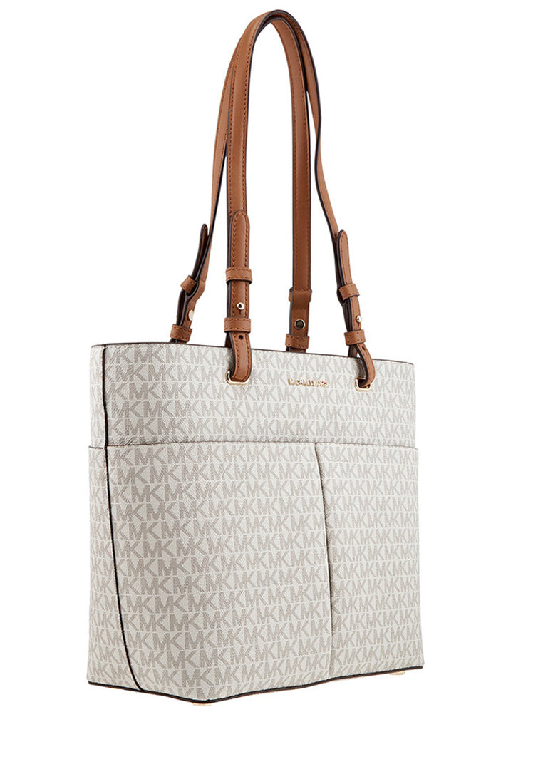 Michael Kors Bedford Medium Logo Tote Bag - Vanilla/Brown