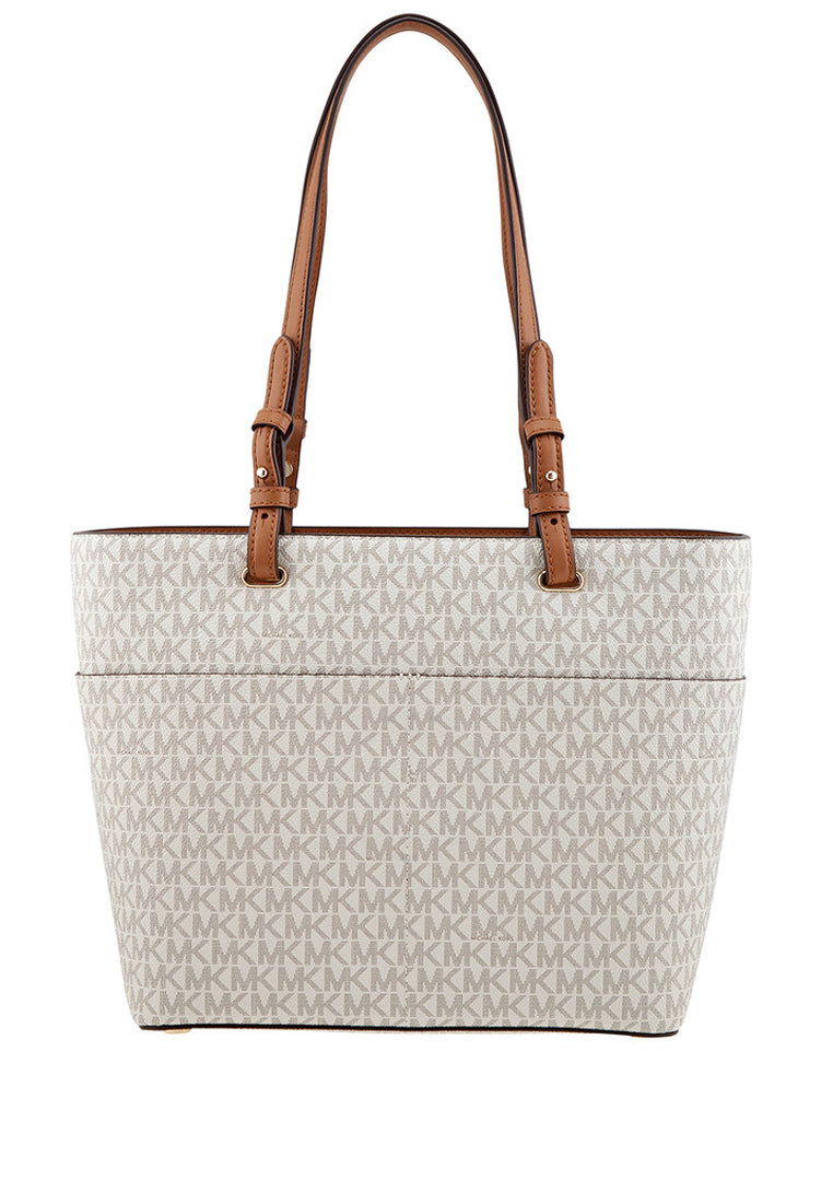 Michael Kors Bedford Medium Logo Tote Bag - Vanilla/Brown