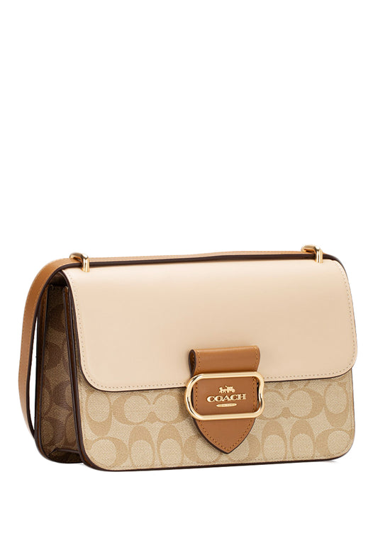 Coach Large Morgan Square Crossbody In Blocked Signature Canvas - Brown/Multi