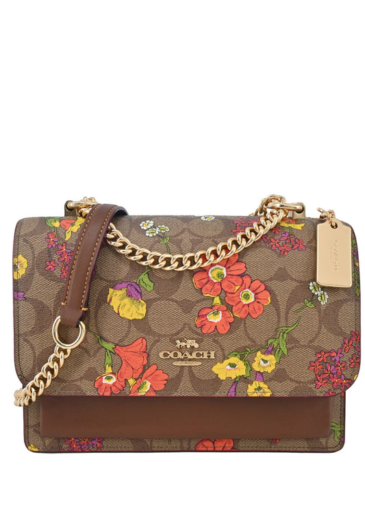 Coach Klare Crossbody Bag In Signature Canvas With Floral Print - Brown/Multi