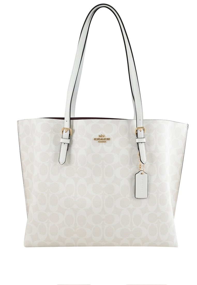 Coach Mollie Tote In Signature Canvas - Glacier White