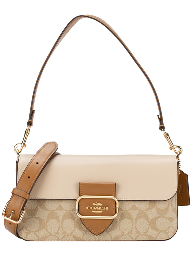 Coach Morgan Shoulder Bag In Blocked Signature Canvas - Brown/Multi