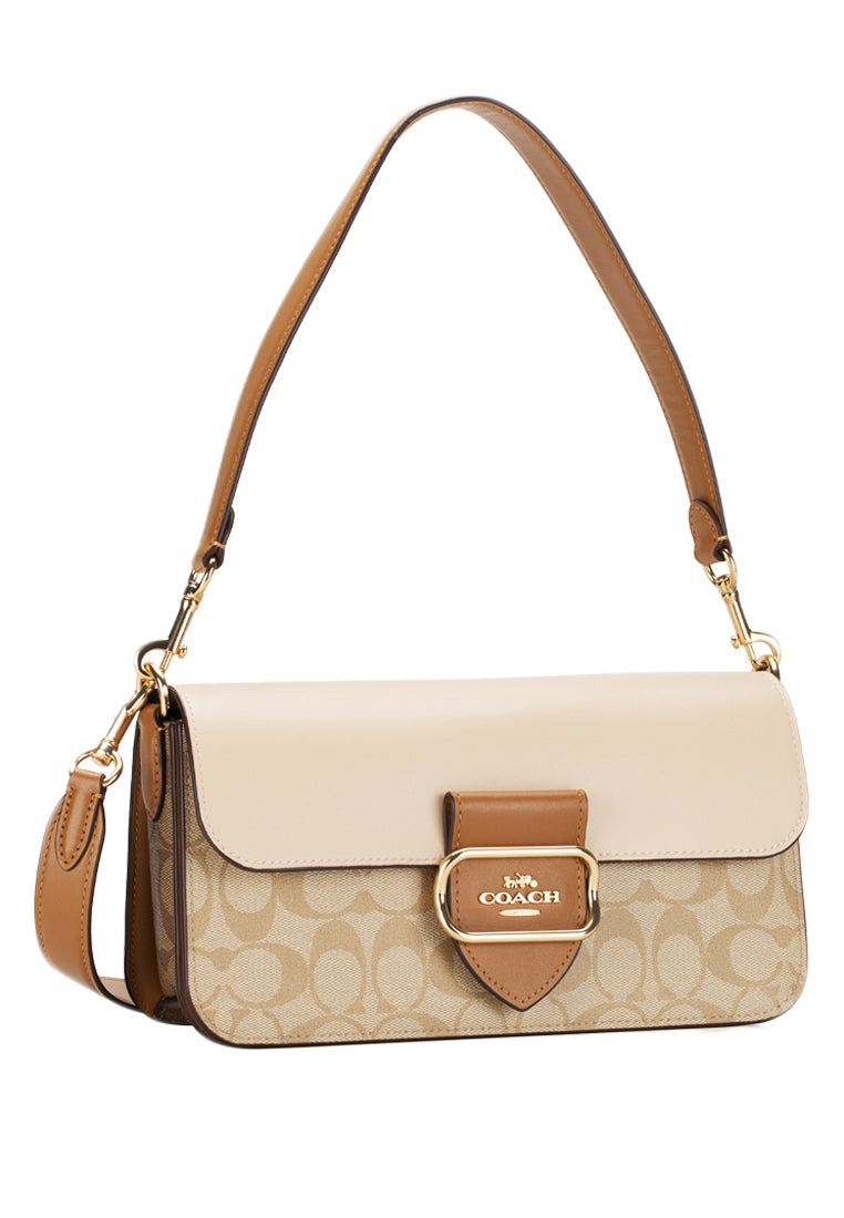 Coach Morgan Shoulder Bag In Blocked Signature Canvas - Brown/Multi