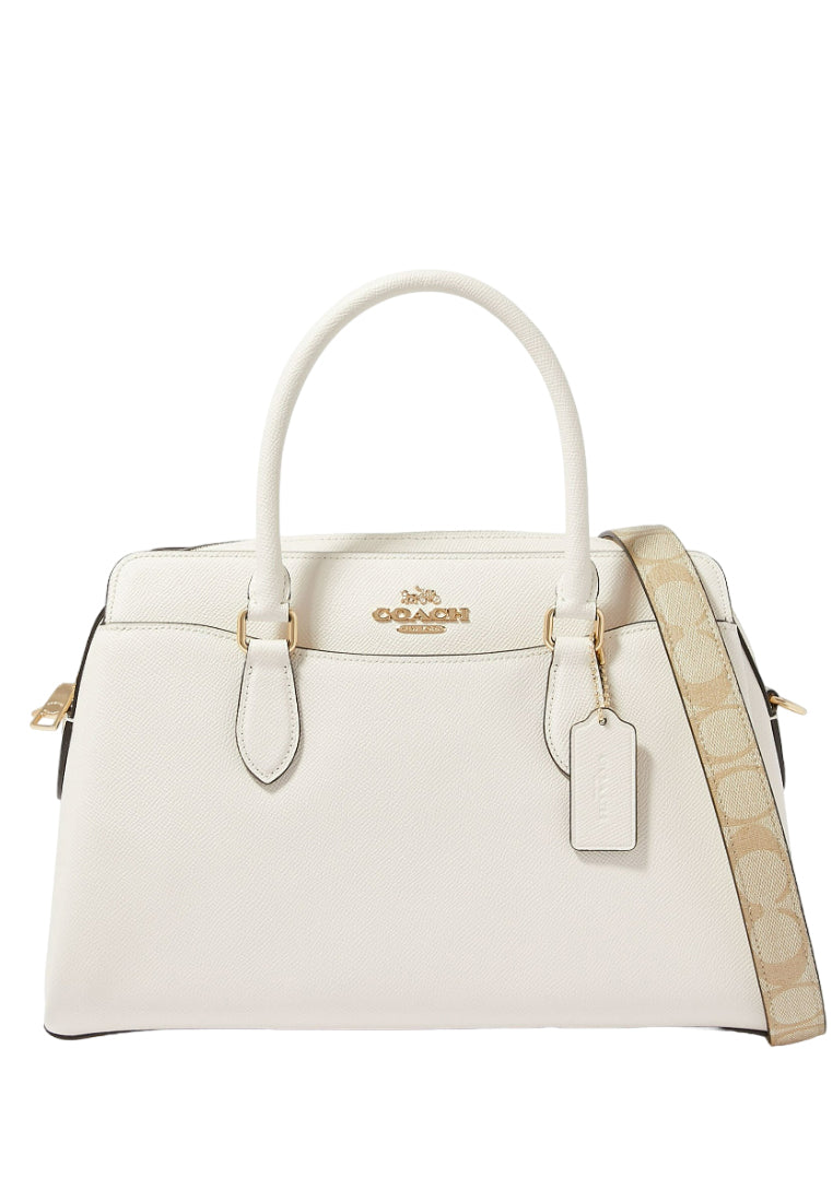 Coach Darcie Carryall Bag With Signature Canvas - White