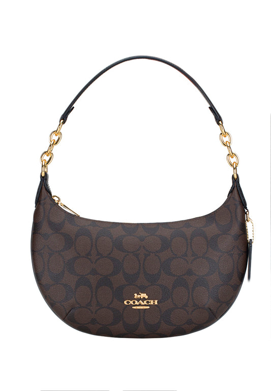 Coach Payton Hobo In Signature Canvas - Dark Brown