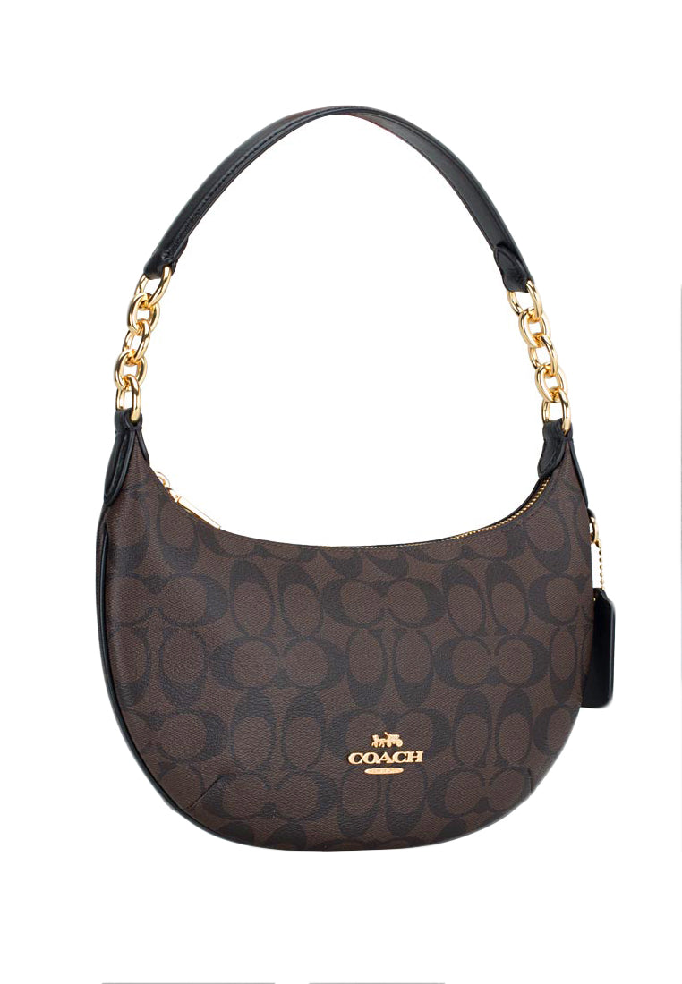 Coach Payton Hobo In Signature Canvas - Dark Brown