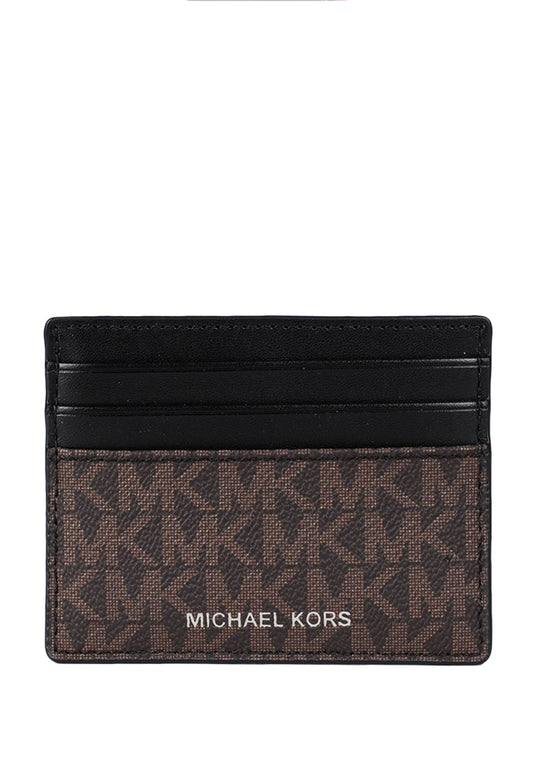 Michael Kors Cooper Tall Card Case In Signature - Dark Brown