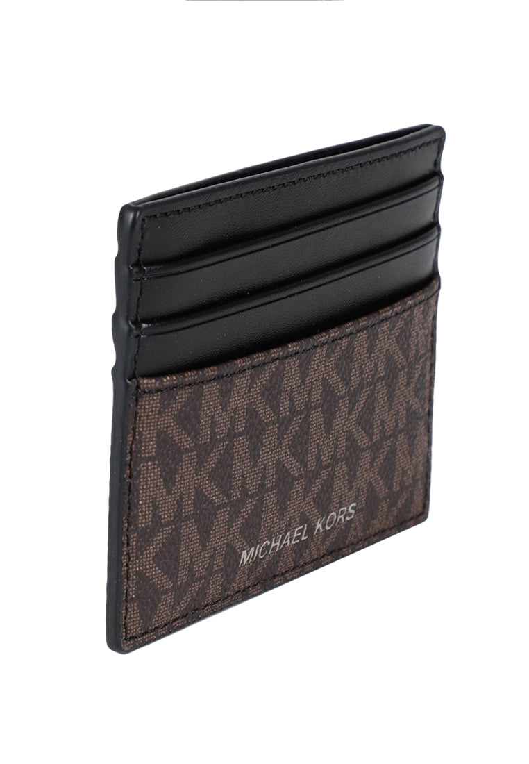 Michael Kors Cooper Tall Card Case In Signature - Dark Brown