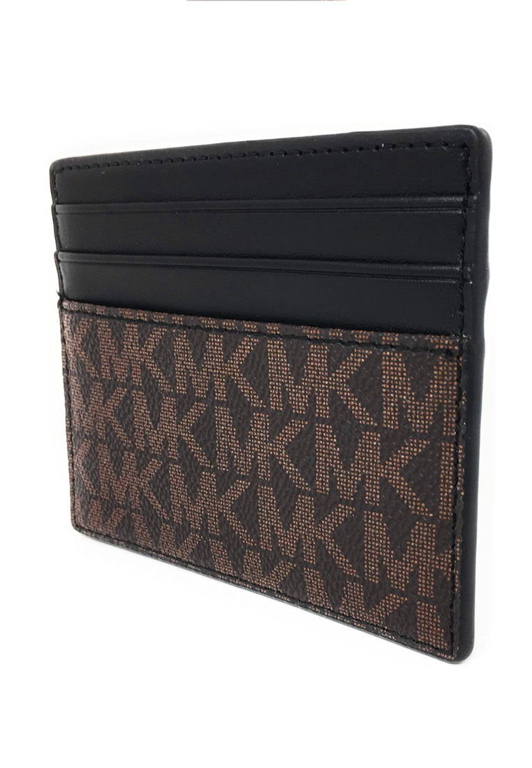 Michael Kors Cooper Tall Card Case In Signature - Dark Brown