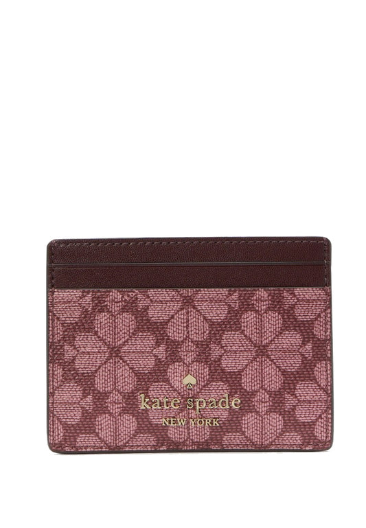 Kate Spade Signature Spade Flower Small Slim Card Holder - Grenache