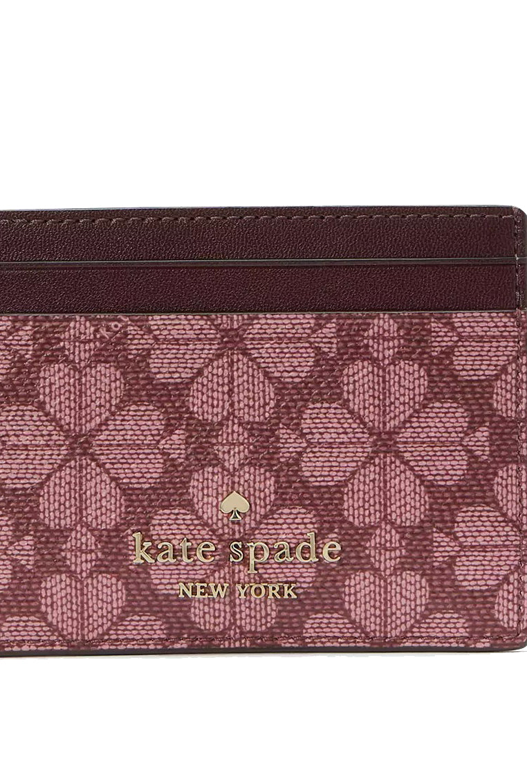 Kate Spade Signature Spade Flower Small Slim Card Holder - Grenache