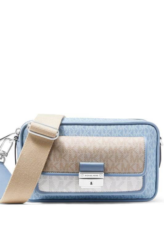 Michael Kors Bradshaw Medium Color-Block Graphic Logo Camera Bag - Blue/Multi