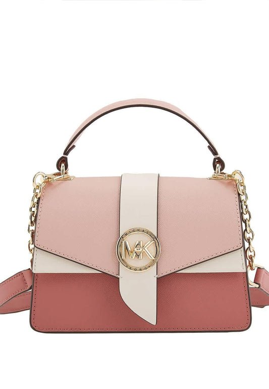 Michael Kors Greenwich Extra-Small Color-Block Saffiano Leather Satchel - Smokey Rose