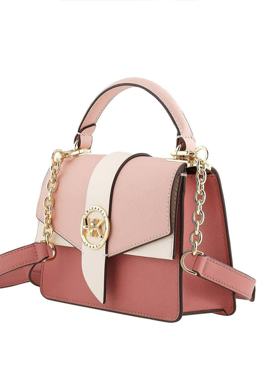 Michael Kors Greenwich Extra-Small Color-Block Saffiano Leather Satchel - Smokey Rose