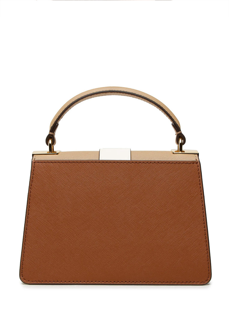 Michael Kors Greenwich Extra-Small Color-Block Saffiano Leather Satchel - Camel Multi